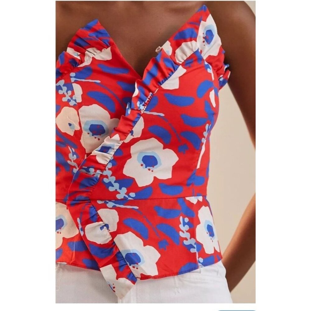 Anthropologie Hutch Strapless Ruffle Top Size 6 (medium) Excellent Condition